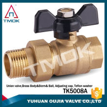 TMOK 1'' brass ball valve with union for PPR/PE pipe-BSPP Full Bore PN40